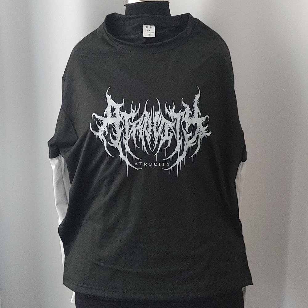 Black Short Sleeve Tee with Bold Graphic Design